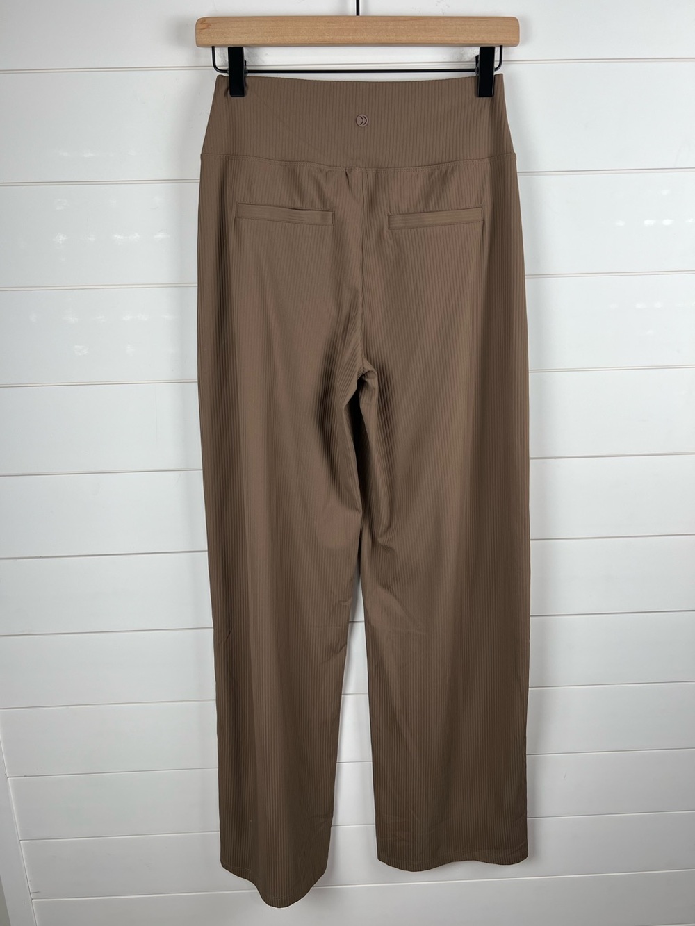 G4Free Ribbed Brown Wide Leg Pants Women’s Small 32” Inseam NWT Textured - Picture 4 of 13